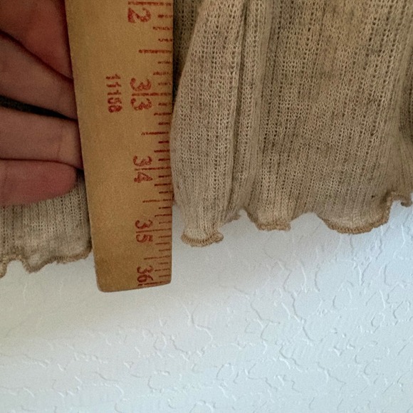 Free People Beach Harper Beige Ribbed Tiered Ruffle Drawstring Mini Dress S - Picture 7 of 8